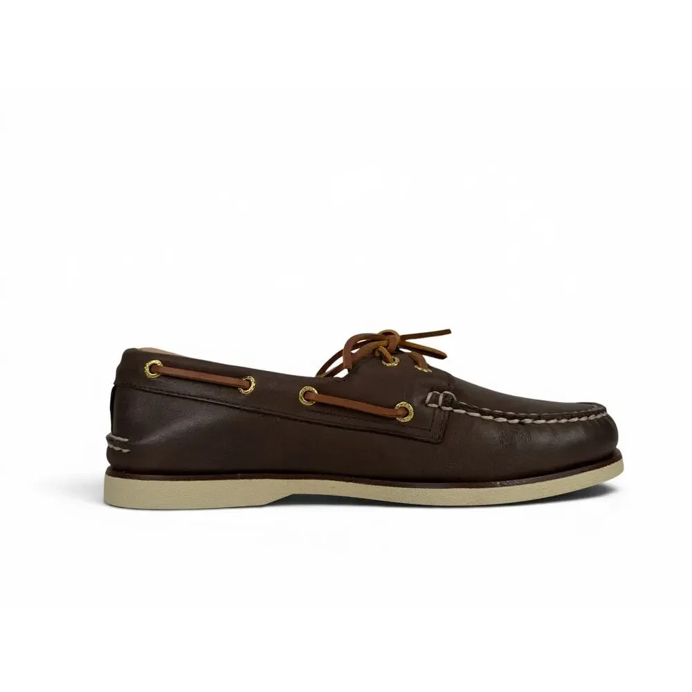 Sperry Gold Cup Authentic Original Boat Shoes Mens Brown Leather 2 Eye Slip On